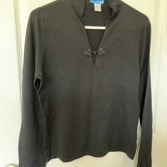 White & Warren women's Blouse/Top Black color Size M - Picture 1 of 9